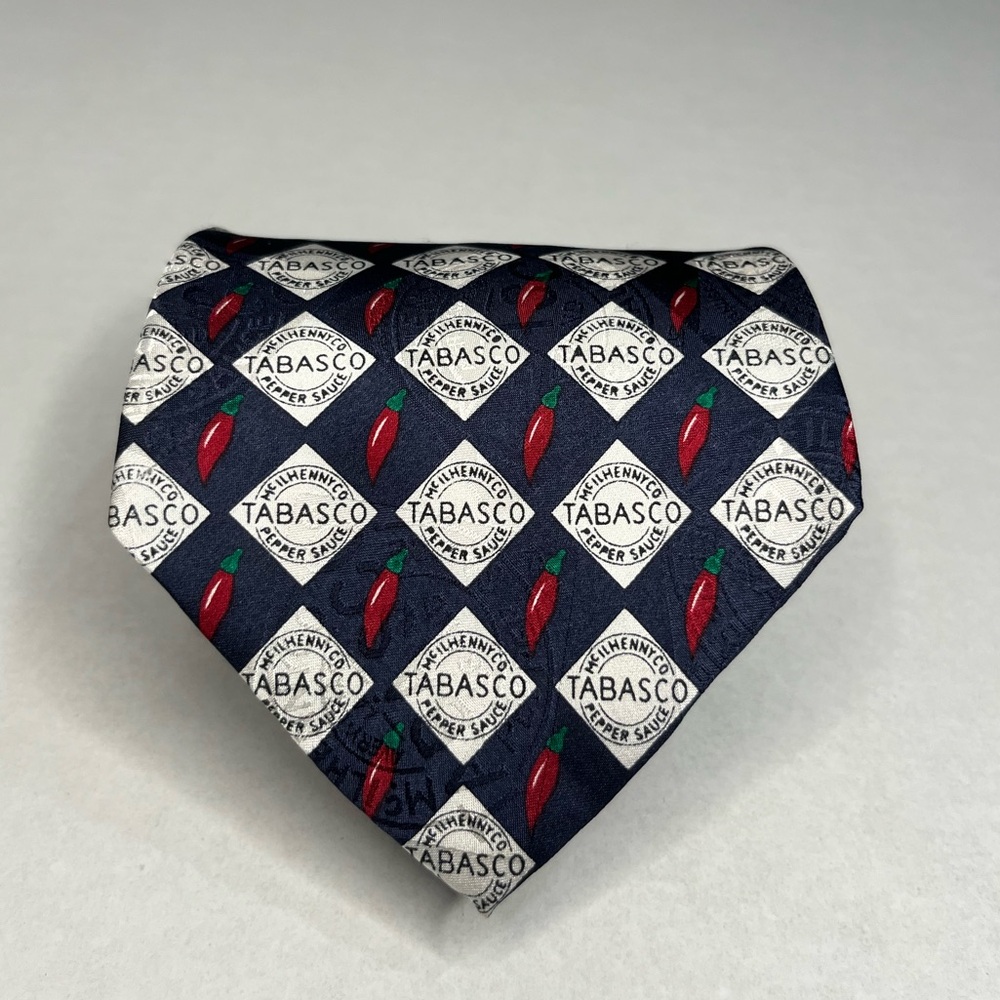 Vintage Rare Tabasco Diamond Pattern Necktie 58" 100% Silk Tie Made in USA EUC